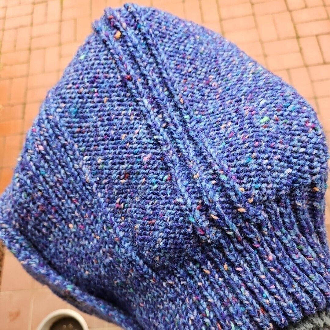 Vintage Vtg Ravelry Wool Sweater Womens M/L Purple Blue Fleck Chunky Size M / US 6-8 / IT 42-44 - 13 Thumbnail