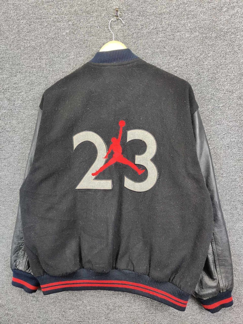 Nike Nice❗ Vintage Nike Air Jordan Wool Varsity Leather Jacket Size US XL / EU 56 / 4 - 2 Thumbnail