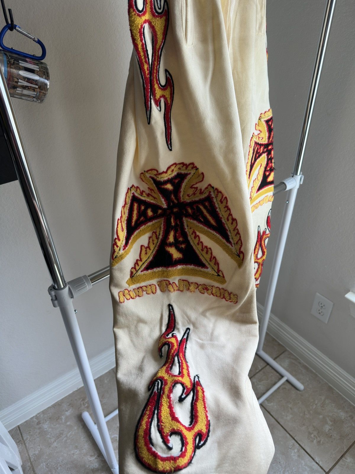 Vale La Flare Flame Sweatpants Beige Size US 32 / EU 48 - 3 Thumbnail
