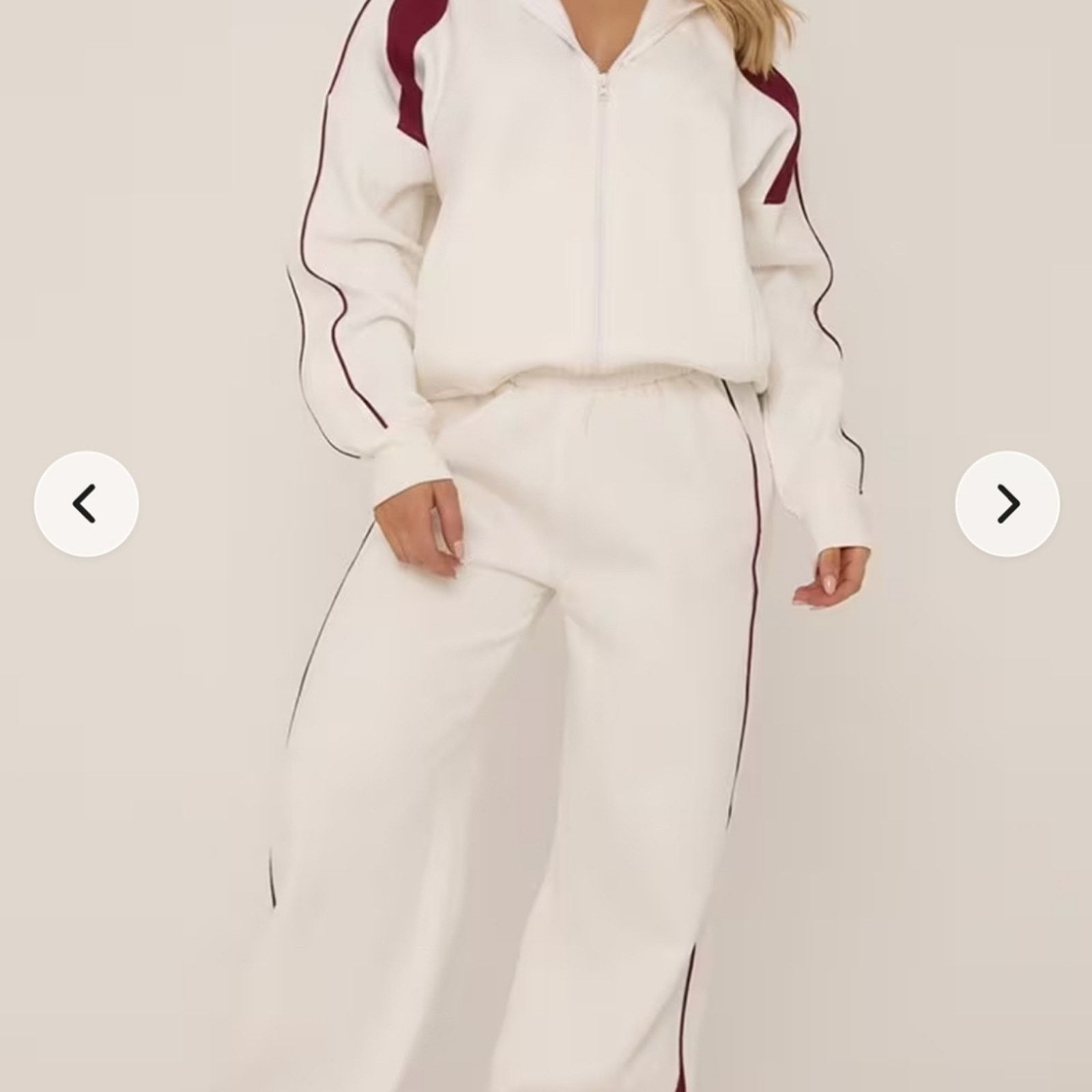 Ego Tripping EGO Oversized Burgundy Stripe Athleisure Sweat Set EUC Size 34" / US 12 / IT 48 - 7 Thumbnail