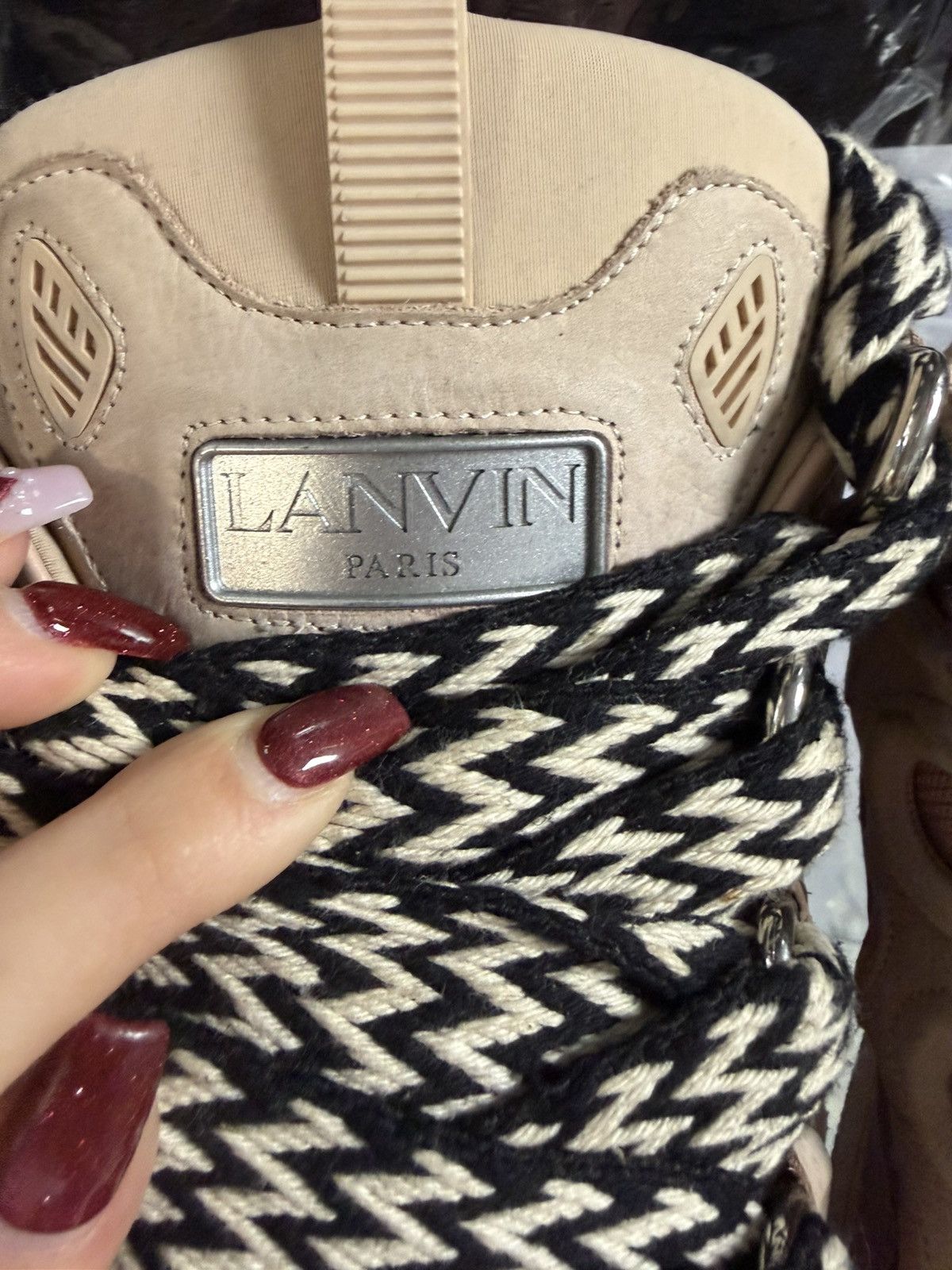 Lanvin Lanvin Curb Sneakers (Beige) Size US 10 / EU 43 - 5 Thumbnail