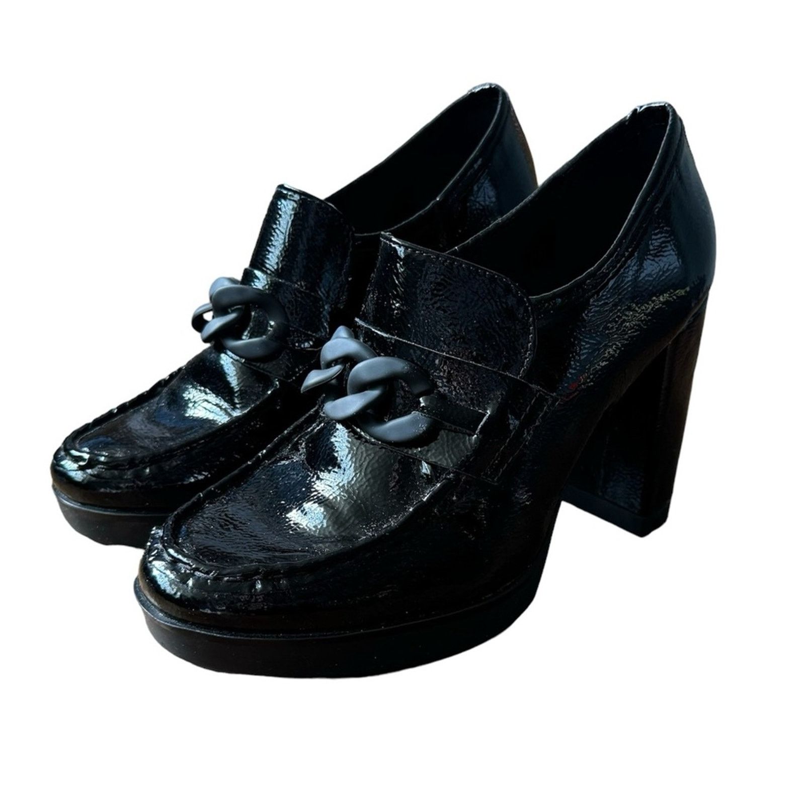 Kenneth Cole Kenneth Cole Women's Black Leather Justin Lug Loafer Pumps Size US 8.5 / IT 38.5 - 2 Thumbnail