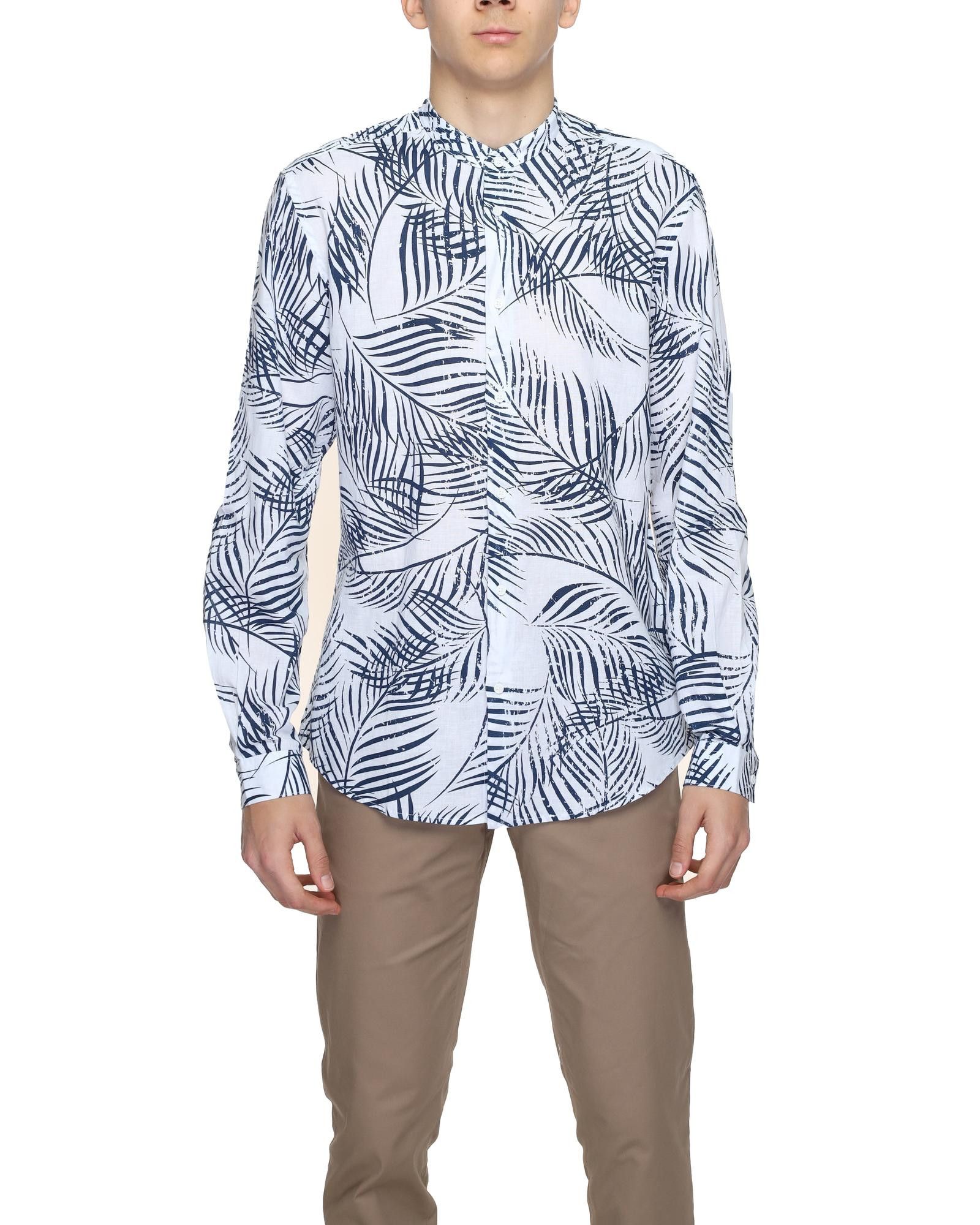 Image of Antony Morato Floral Long Sleeve Shirt in Blue, Men's (Size Small)