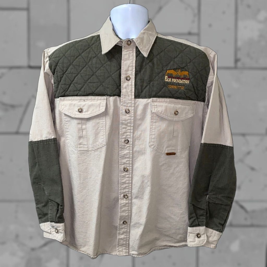 Vintage Ruddy Duck Shirt Mens Beige Long Sleeve Button-Up Size L Regular Collared Button Front Casual Cotton Shirt Size US L / EU 52-54 / 3 - 1 Thumbnail