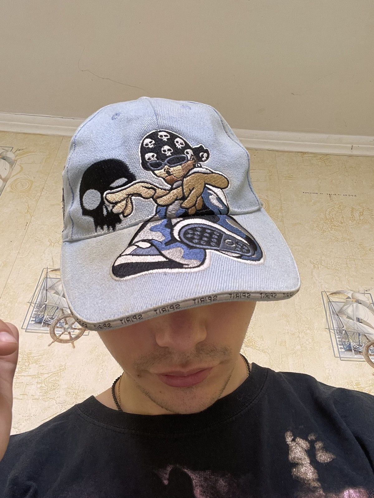 JNCO × Japanese Brand × Rap Tees Y2K JNCO Skull Bandana Cap (Rep) 💀🔥 Opiumcore Grailed Poison Size ONE SIZE - 1 Thumbnail