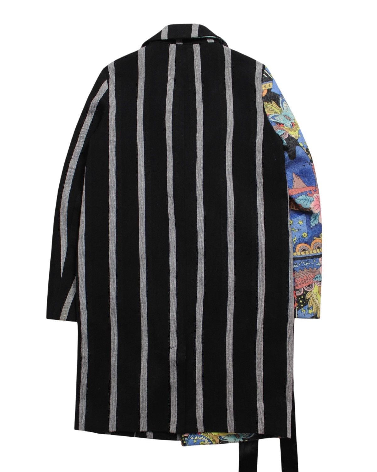 Japanese Brand DRAGON & FLOWER STRIPED LONG COAT Size S / US 4 / IT 40 - 2 Thumbnail