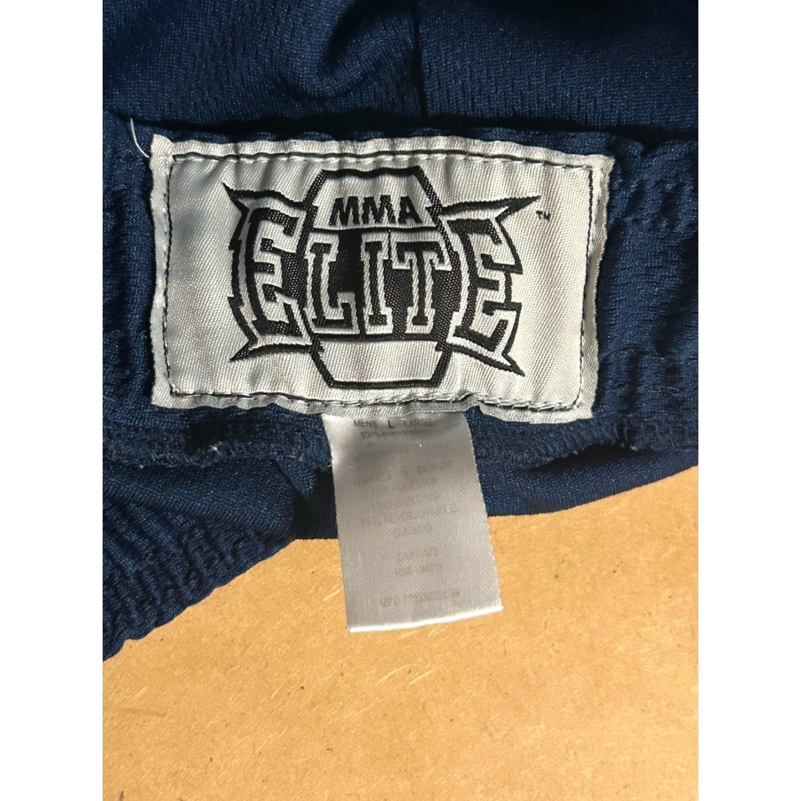 Vintage MMA Elite Shorts Men Large Navy Blue Elastic Waist Graphics Training Fighting Size US 33 - 7 Thumbnail