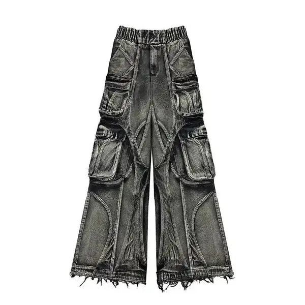 Japanese Brand Retro Style Distressed Baggy Jeans Size US 29 - 3 Thumbnail