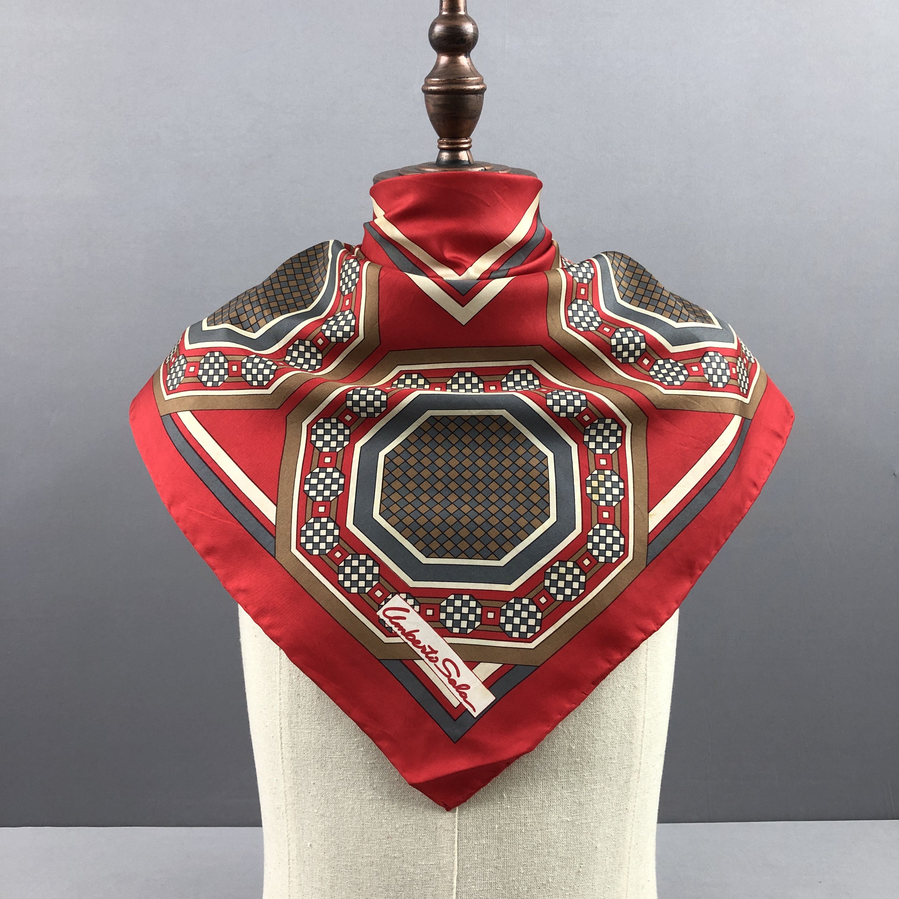 Japanese Brand Vintage SILK Scarf Twill Stole Wraps Scarves - GF60019 Size ONE SIZE - 2 Thumbnail