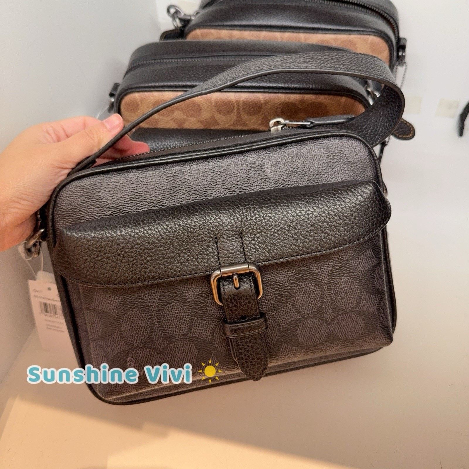Coach NWT COACH MEN'S Warner Crossbody Bag CW217 Charcoal/Black Size ONE SIZE - 2 Thumbnail