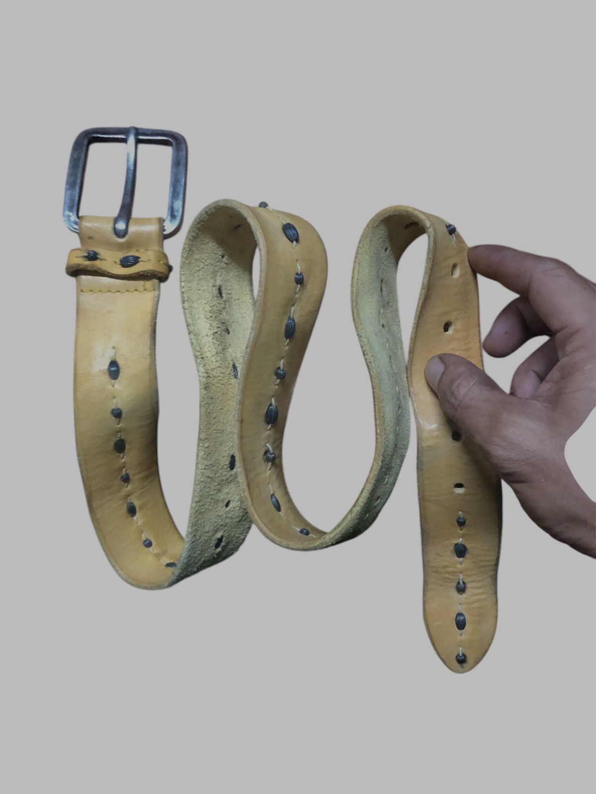 Leather × Orciani VINTAGE ORCIANI LEATHER BELT SOLID BRASS Size ONE SIZE - 9 Thumbnail