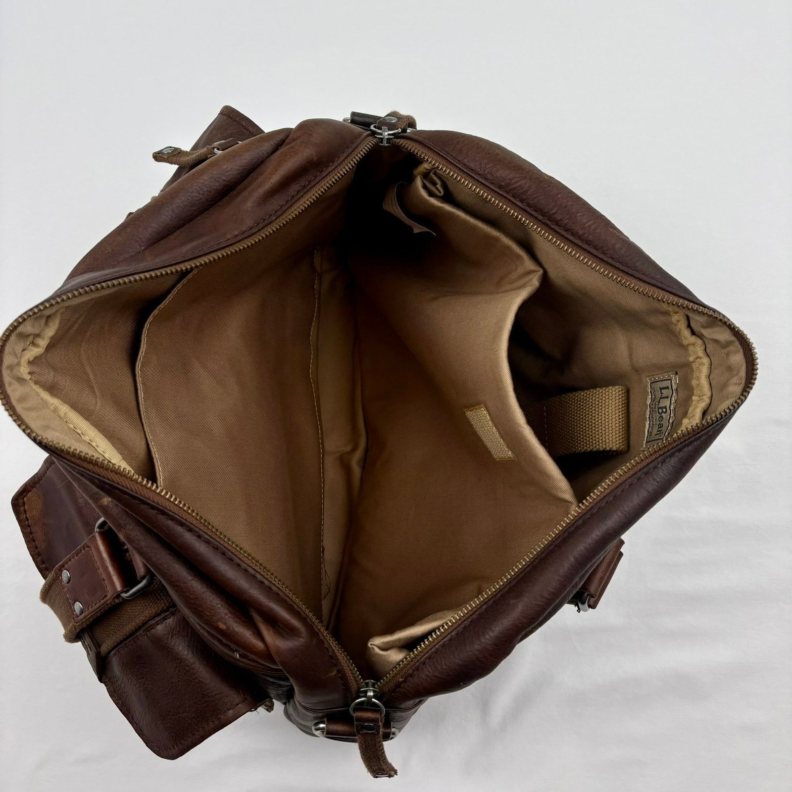 L.L. Bean L.L.Bean Brown Leather Messenger Laptop Bag Utility Carryall Size ONE SIZE - 4 Thumbnail