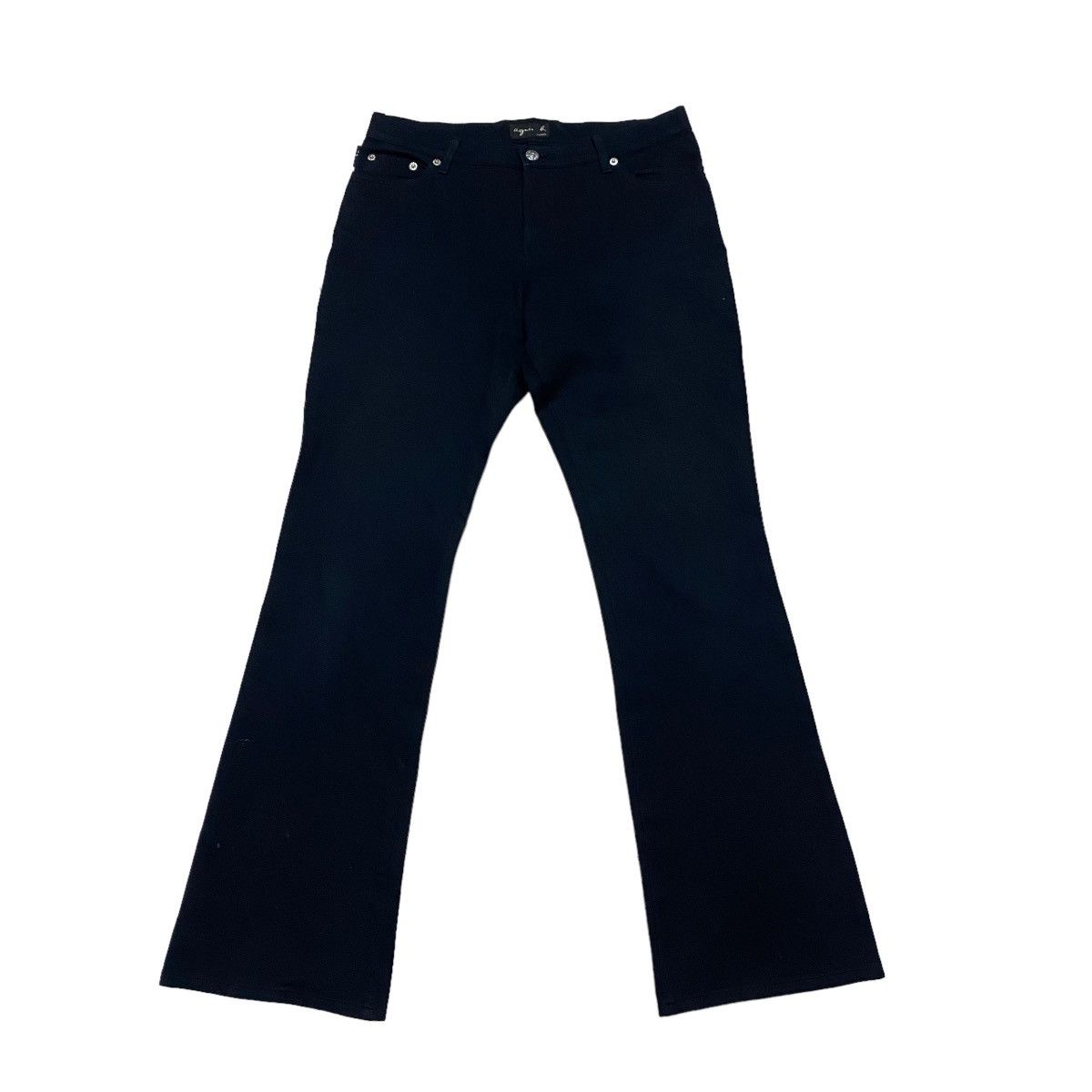 image of Agnes B Black Flare Cotton Pant, Women's (Size 30)