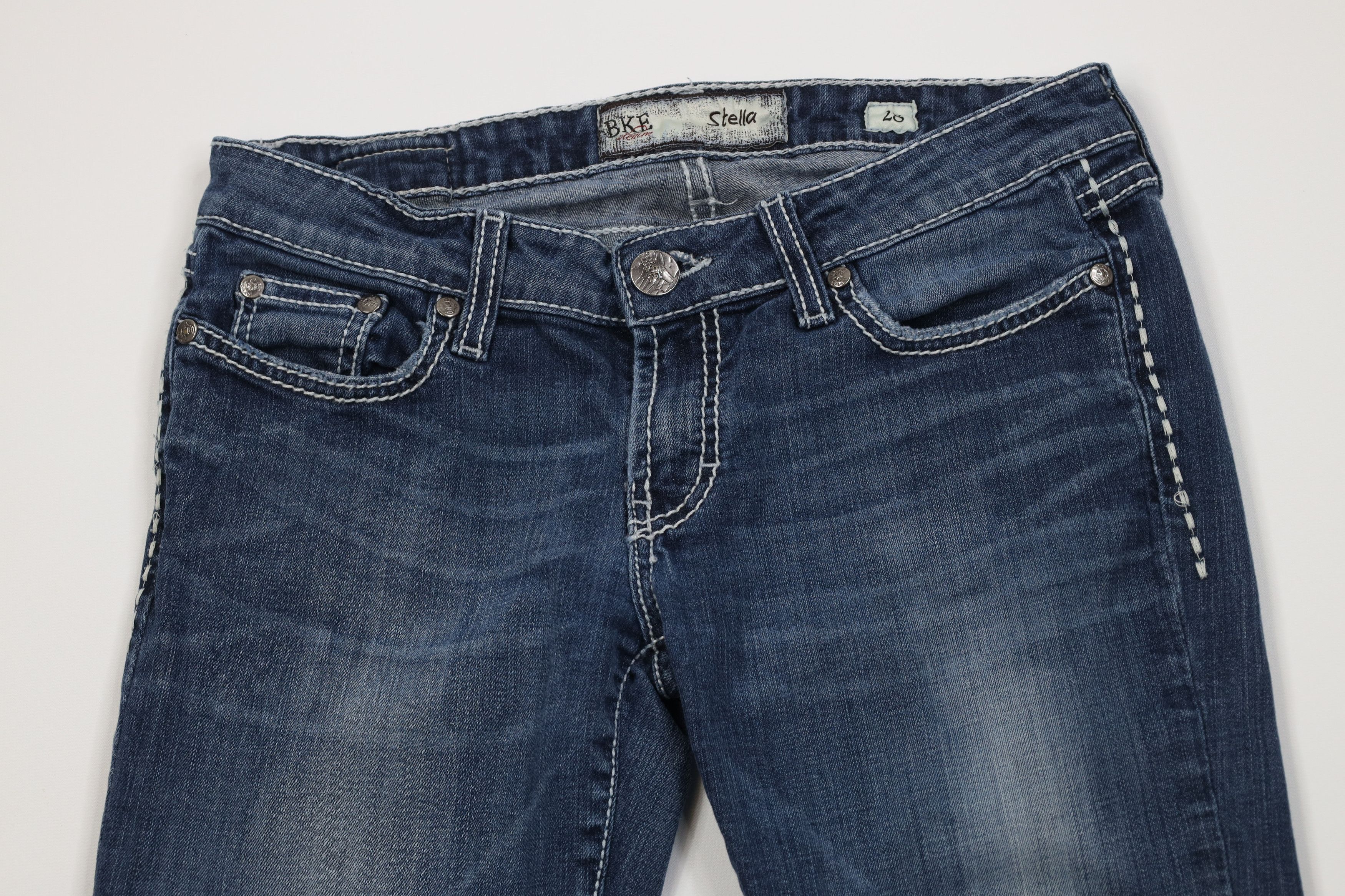 Vintage Buckle BKE Stitch Stella Cropped Flared Denim Jeans Blue Size 28" / US 6 / IT 42 - 2 Thumbnail
