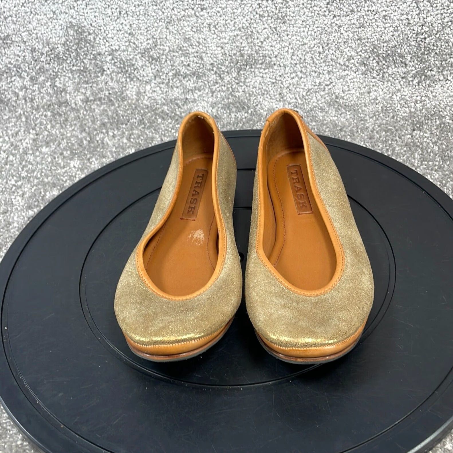 Vintage Piper Ballet Trask Flats Womens Size 5 Extra Large XL Gold Leather Size US 5 / IT 35 - 2 Thumbnail