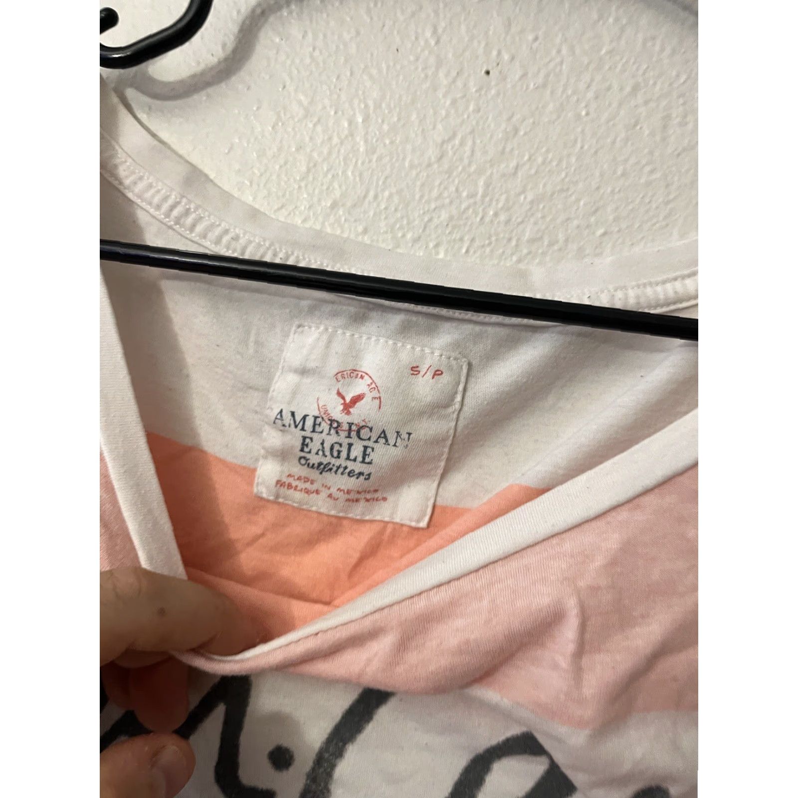 American Eagle Outfitters VINTAGE American Eagle Womens T-Shirt Short Sleeve 100% Cotton Pink Striped Size S Size S / US 4 / IT 40 - 3 Thumbnail