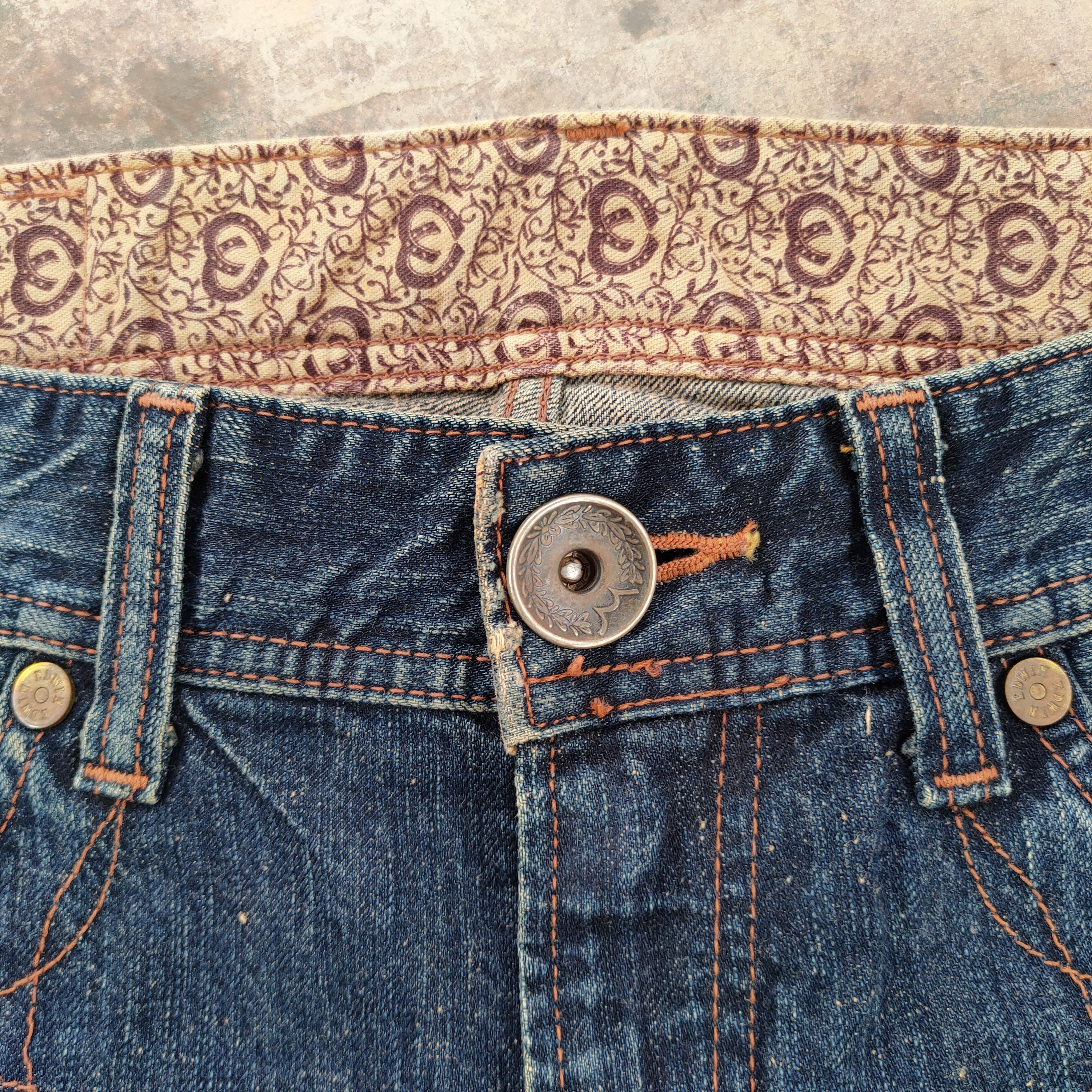 Edwin VINTAGE EDWIN BLUE TRIP RUSTY FADED RIPPED JEAN DENIM PANTS Size US 36 / EU 52 - 6 Thumbnail