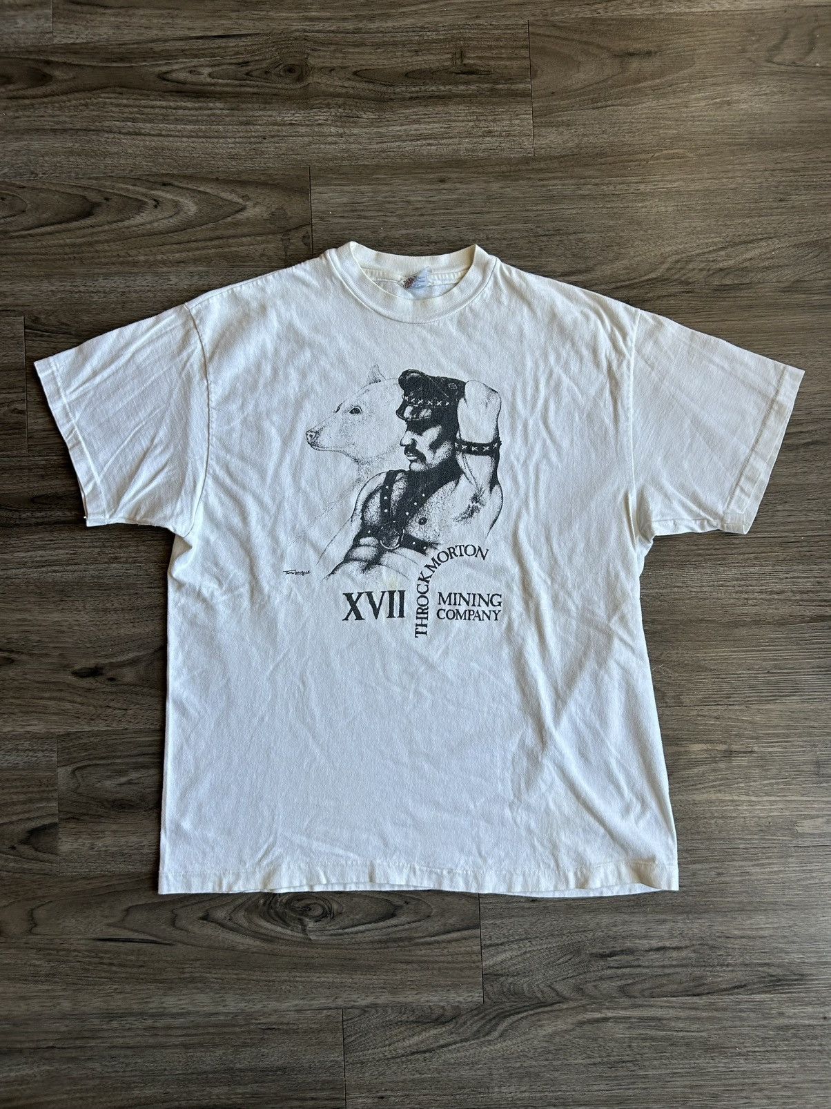 Vintage 90s Vintage Throck Morton Mining Company Gay Leather Tee L Size US L / EU 52-54 / 3 - 1 Thumbnail