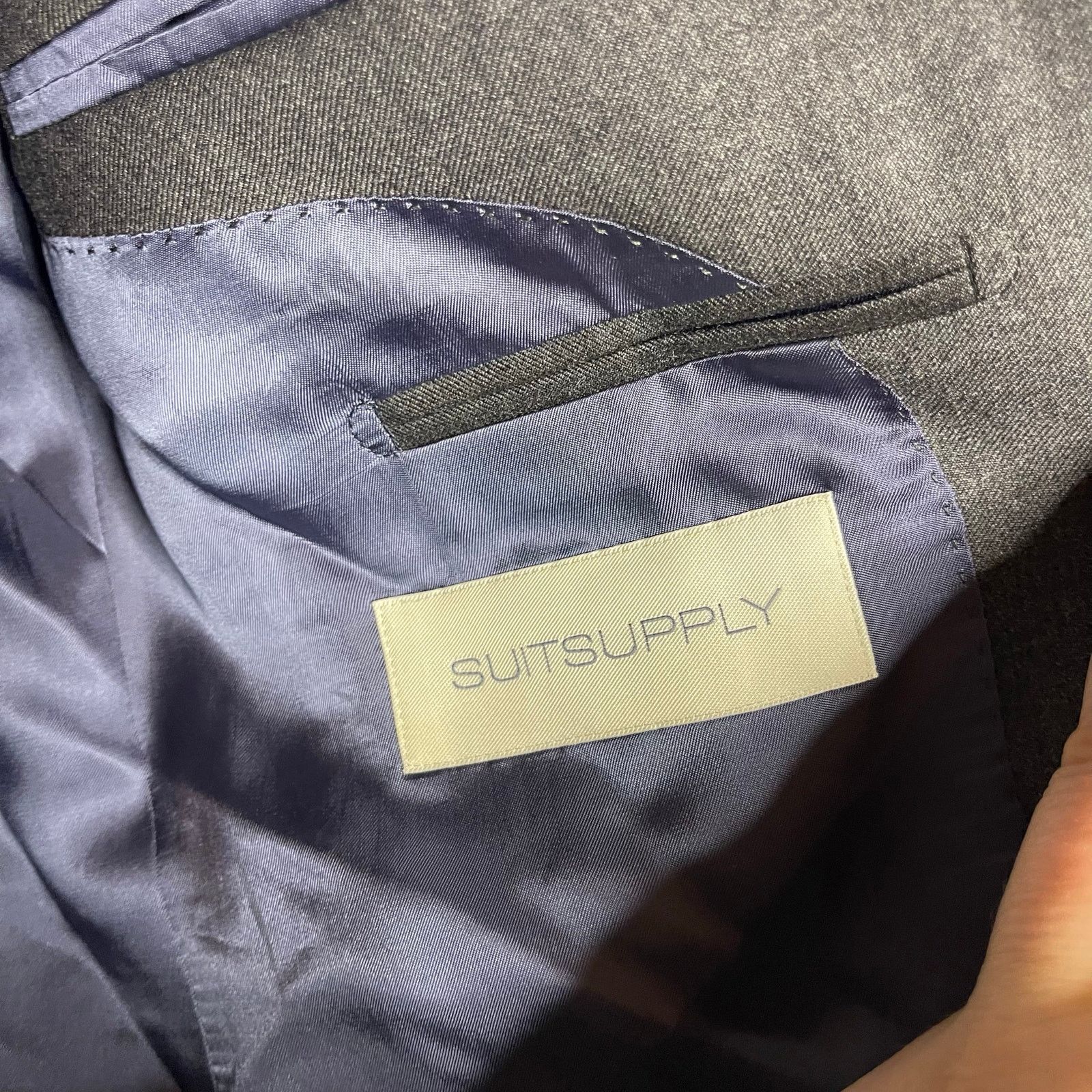 Suitsupply Suitsupply Grey Tailored Fit Lazio Suit Jacket Wool US 38 Size 38R - 2 Thumbnail