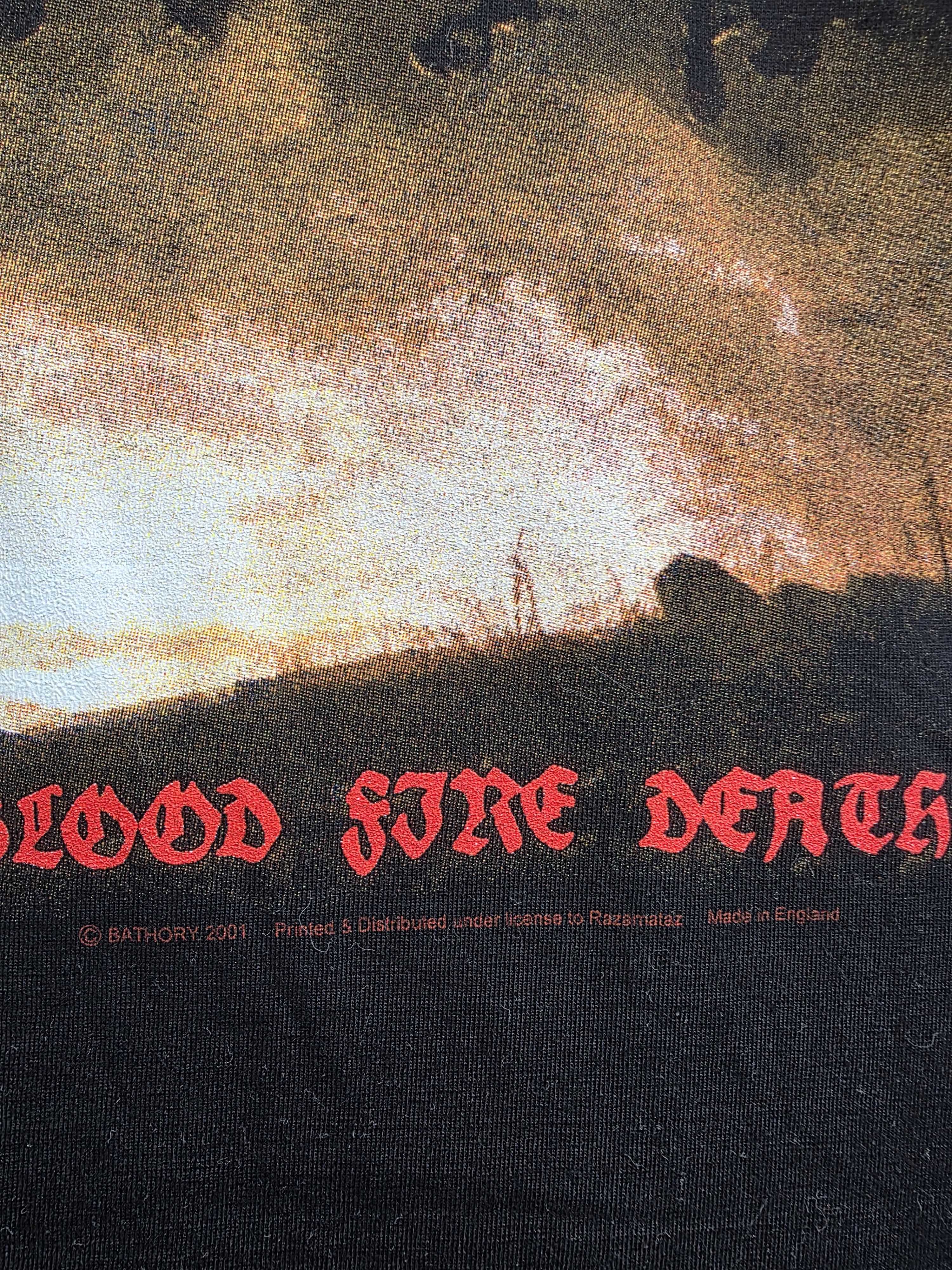 Band Tees 2001 Bathory Blood Fire Death Vintage 90s T shirt Size US XL / EU 56 / 4 - 4 Thumbnail