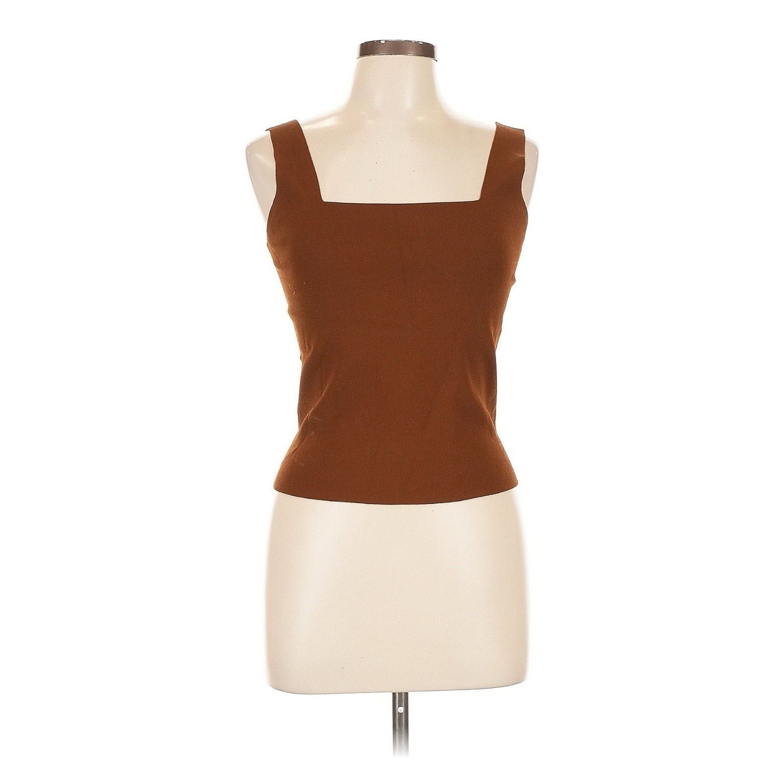Vince NWT Vince Umbra Ribbed Square Neck Tank Brown L Size L / US 10 / IT 46 - 2 Thumbnail