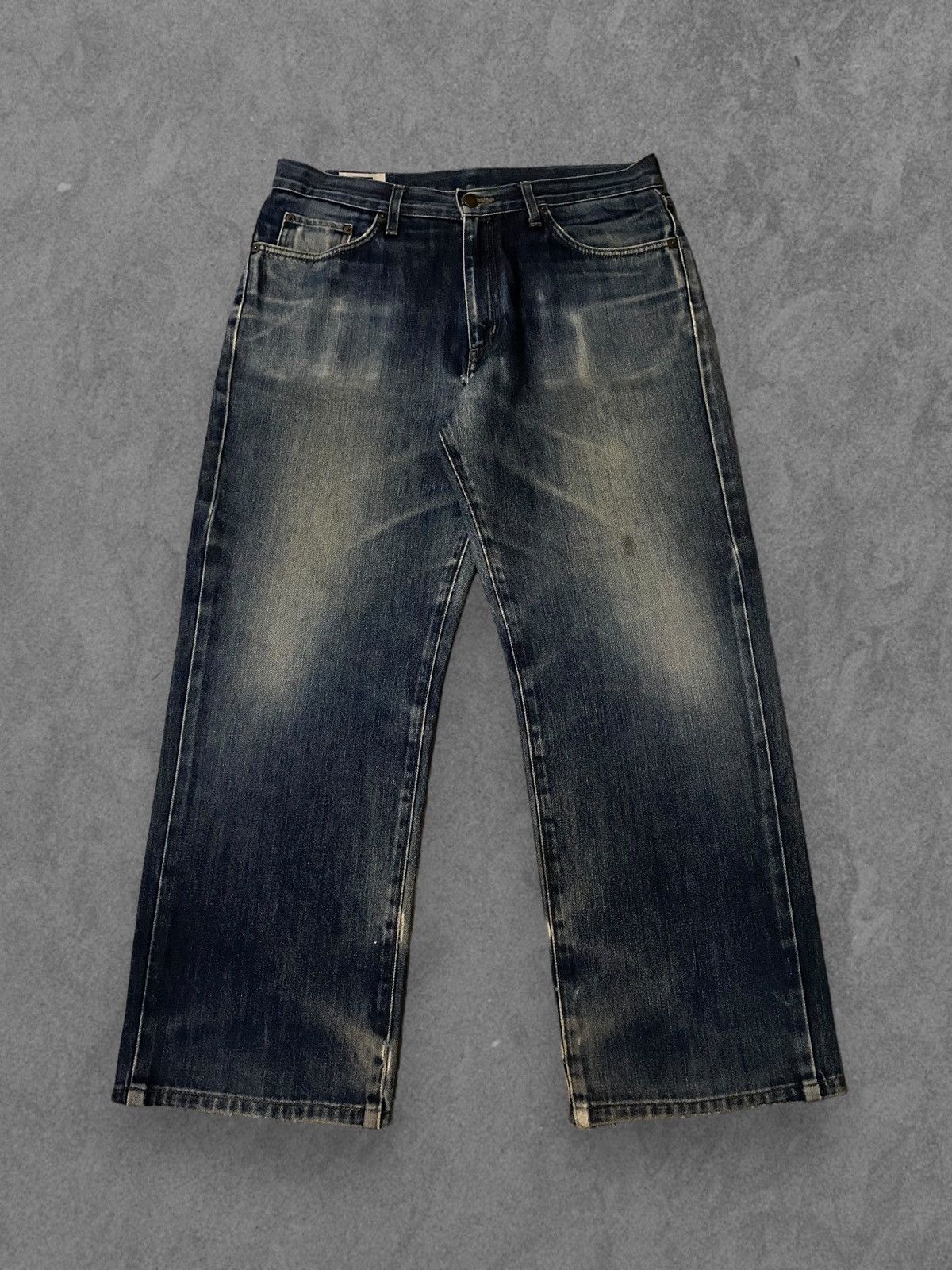 image of Avant Garde x Edwin 404 Dark Blue Wash Straight Jeans Denim, Men's (Size 36)