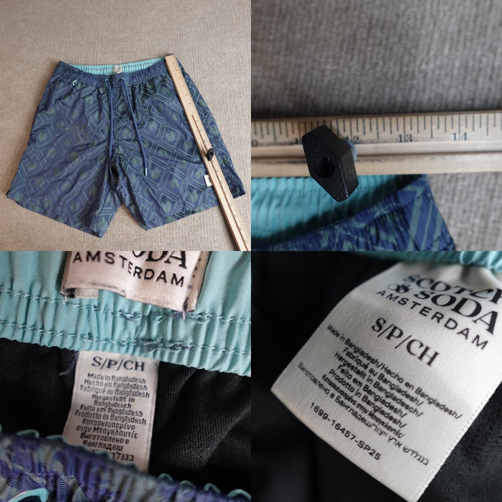 Scotch & Soda Scotch & Soda Shorts Small Geometric Lined Drawstring Men's S Blue Floral Casual Summer Athletic Vintage: No? Size US 29 - 8 Thumbnail