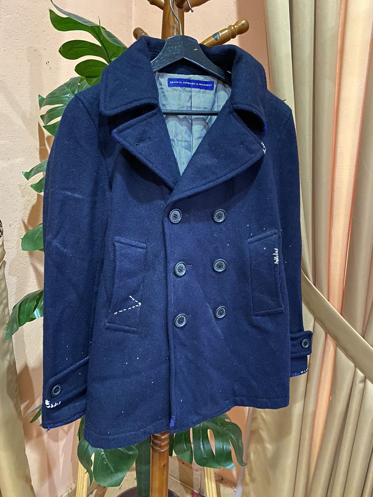 Fragment Design × Vanquish Denim by Vanquish & Fragment Navy Double-Breasted Peacoat Size US S / EU 44-46 / 1 - 3 Thumbnail