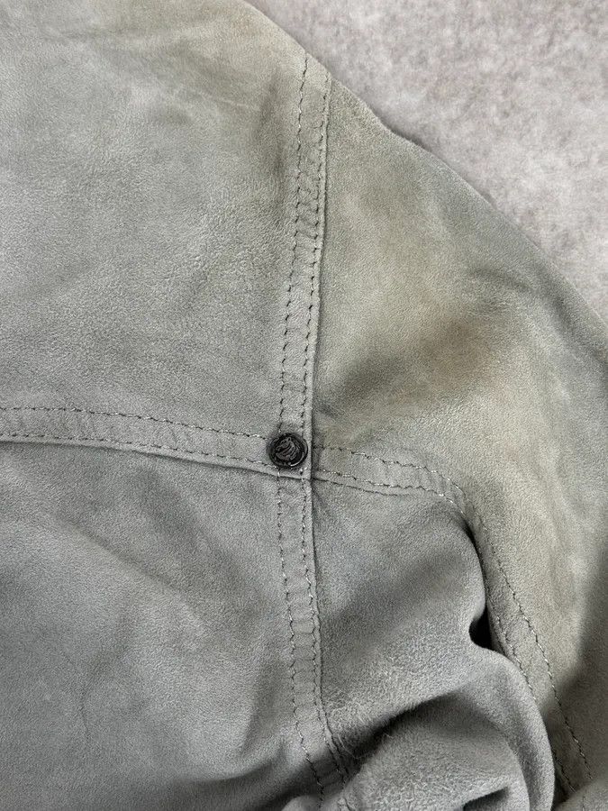 Roberto Cavalli 1990s Roberto Cavalli Baby Grey Suede Leather Shirt Size US M / EU 48-50 / 2 - 10 Thumbnail
