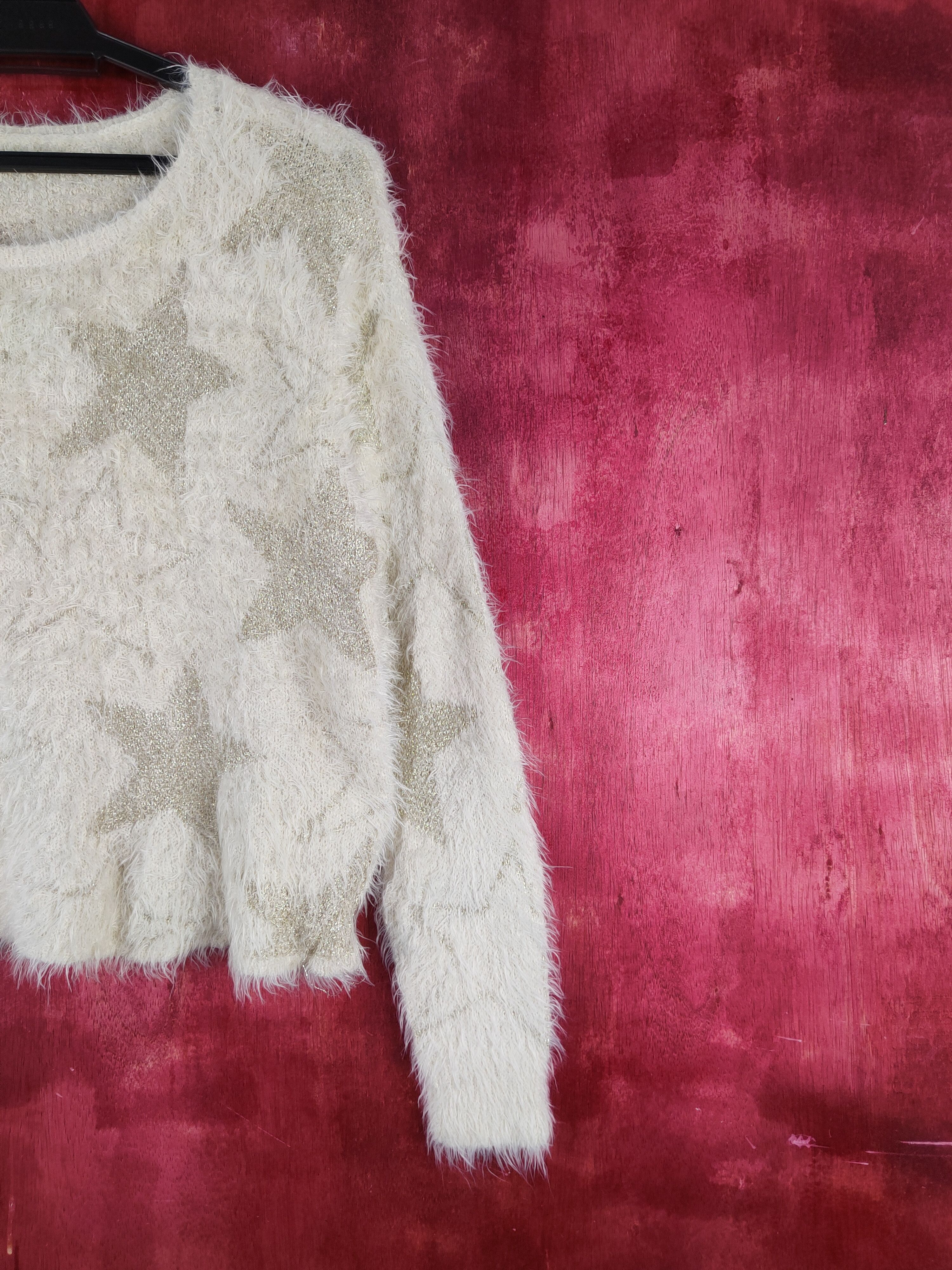 Japanese Brand × Vintage Star Art Stuff 🔥Here's Avenue Cream Fur Mohair Knitwear Size S / US 4 / IT 40 - 5 Thumbnail