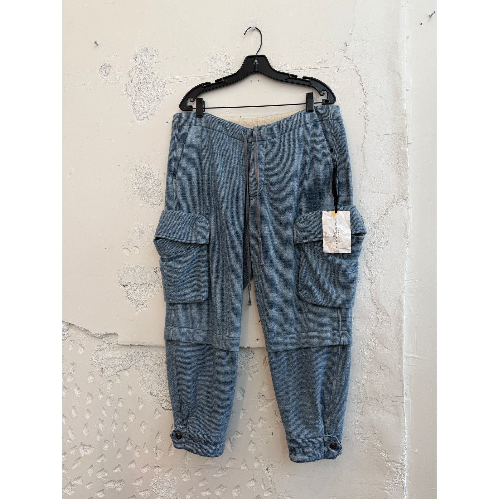 Greg Lauren Greg Lauren SAMPLE Blue Wool Twill GL Cargo Pants Size US 34 / EU 50 - 1 Thumbnail
