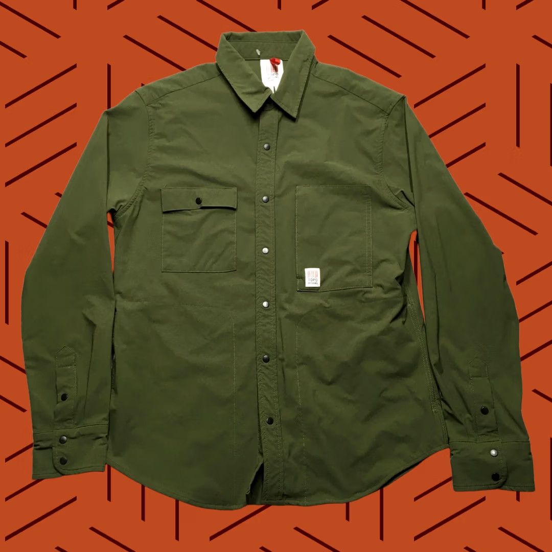 Topo Designs Topo Designs Jacket Mens M Green Shacket Snap Front Windbreaker Casual Shirt Jacket Size US M / EU 48-50 / 2 - 1 Thumbnail