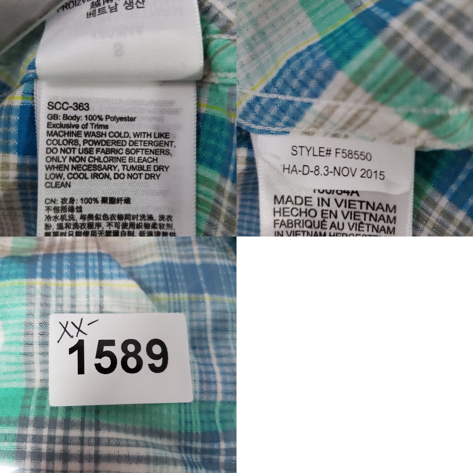 Marmot Marmot Shirt Women S White Blue & Green Plaid Button Up Roll Tab Sleeve Hiking Outdoors Size S / US 4 / IT 40 - 9 Thumbnail