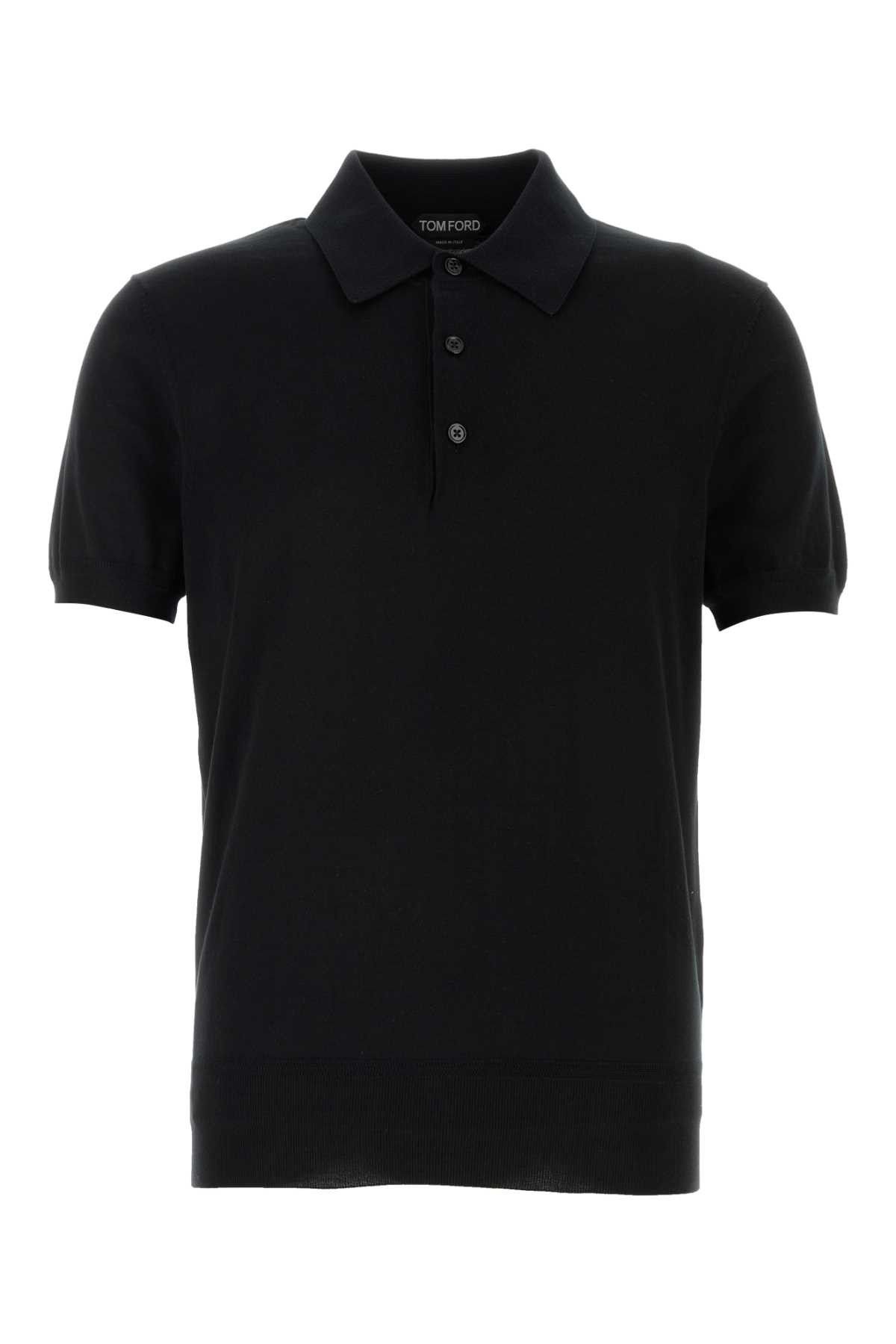Tom Ford Black Cotton Polo Shirt Size US M / EU 48-50 / 2 - 1 Thumbnail