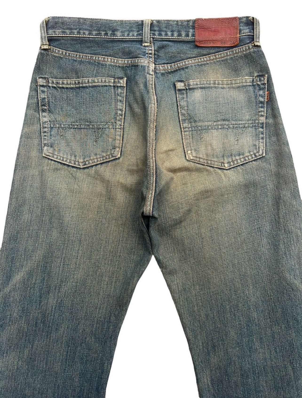 Edwin Edwin 505x Selvedge Distressed Mudwash Wide Jeans 31x30 Size US 31 - 5 Thumbnail