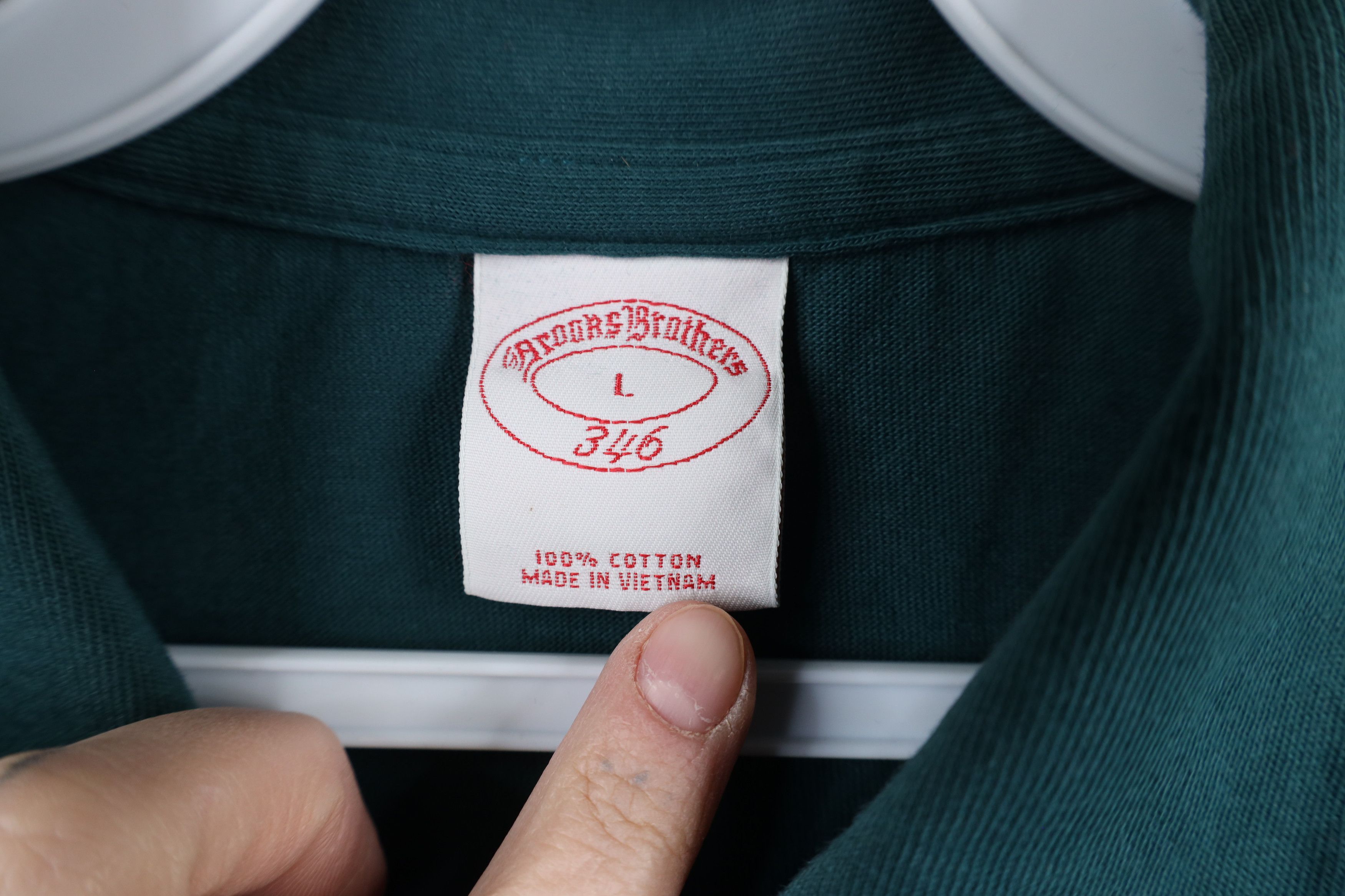 Brooks Brothers Vintage Brooks Brothers Long Sleeve Polo Shirt Green Cotton Size US L / EU 52-54 / 3 - 7 Thumbnail