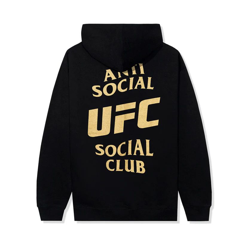 Anti social social club x UFC self tilted black hoodie