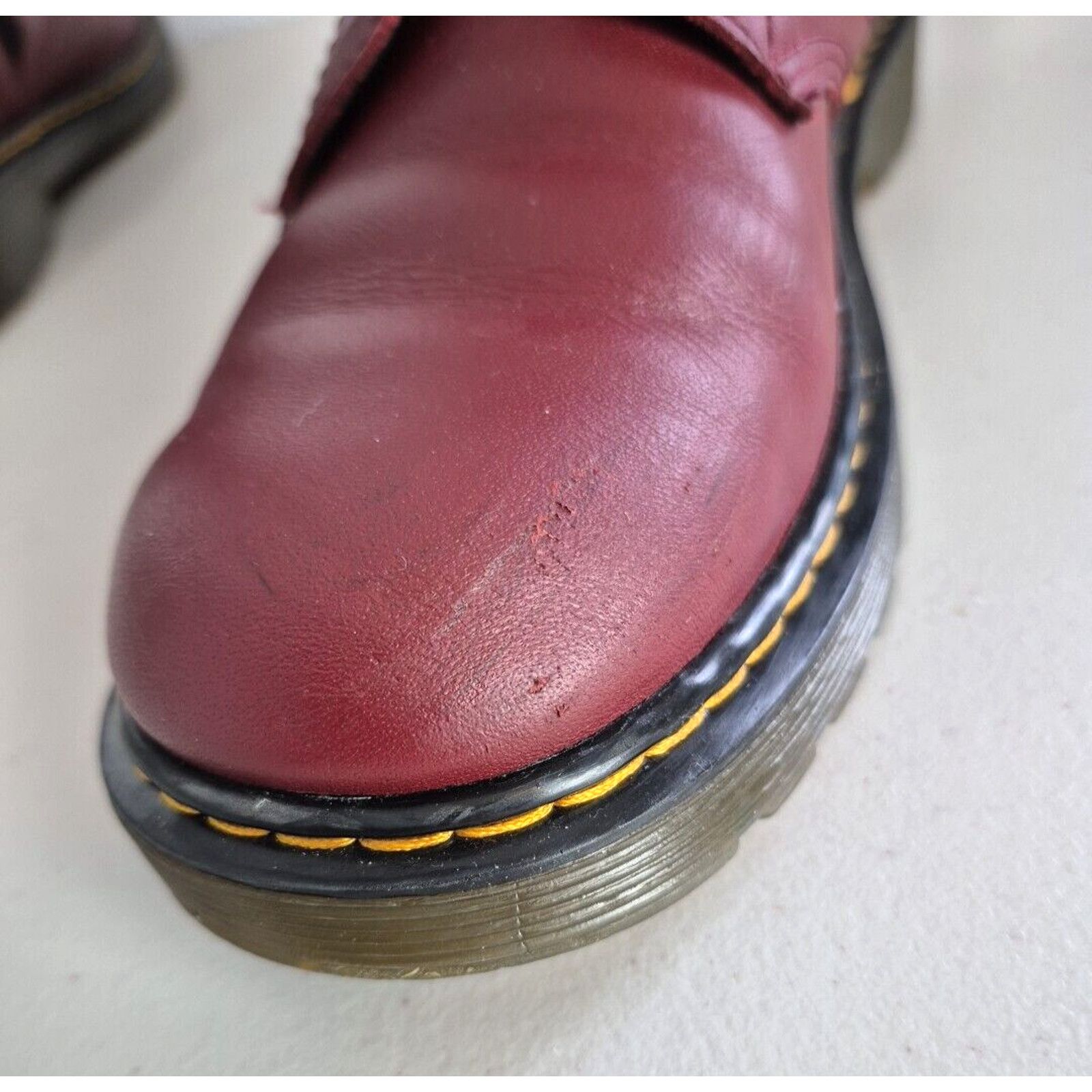 Dr. Martens Dr. Martens 1460 Y Combat Boots Womens US 7 Cherry Red Size US 7 / IT 37 - 7 Thumbnail