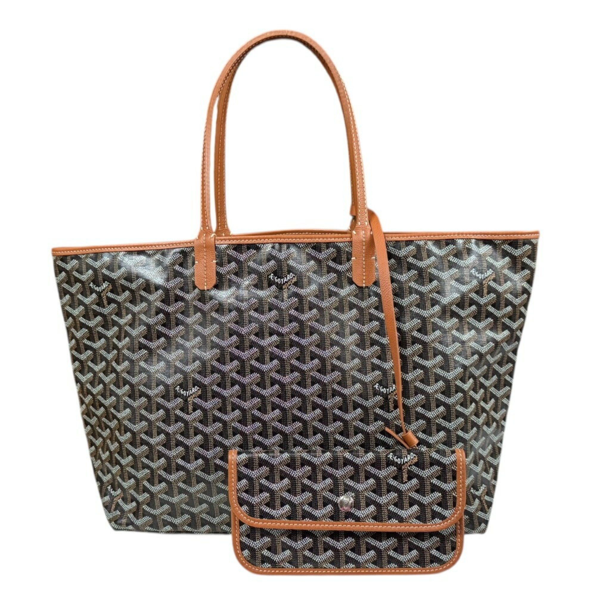 Goyard Saint Louis Pm Tote Bag Pvc Coated Canvas Brown Women's Goyard