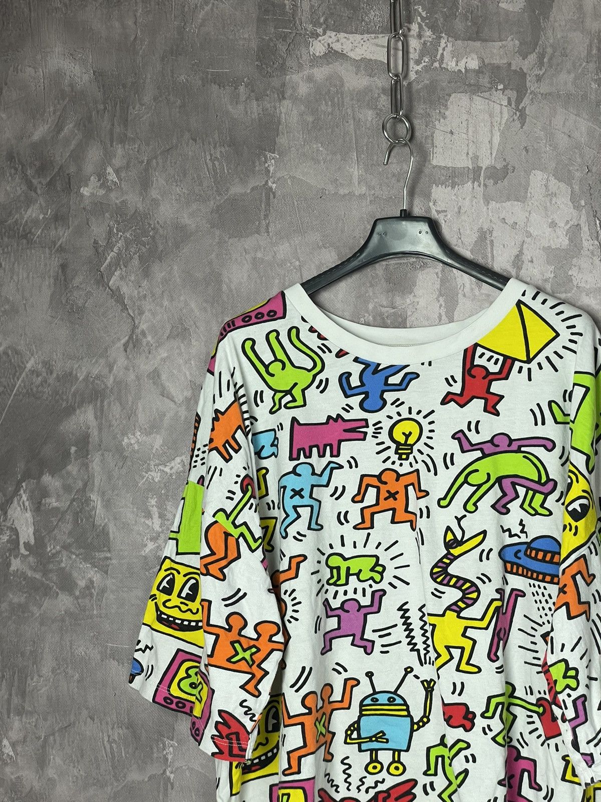 Designer × Keith Haring Rare ! Keith Haring x Joyrich Doodle oversized T-shirt Size US XXL / EU 58 / 5 - 2 Thumbnail