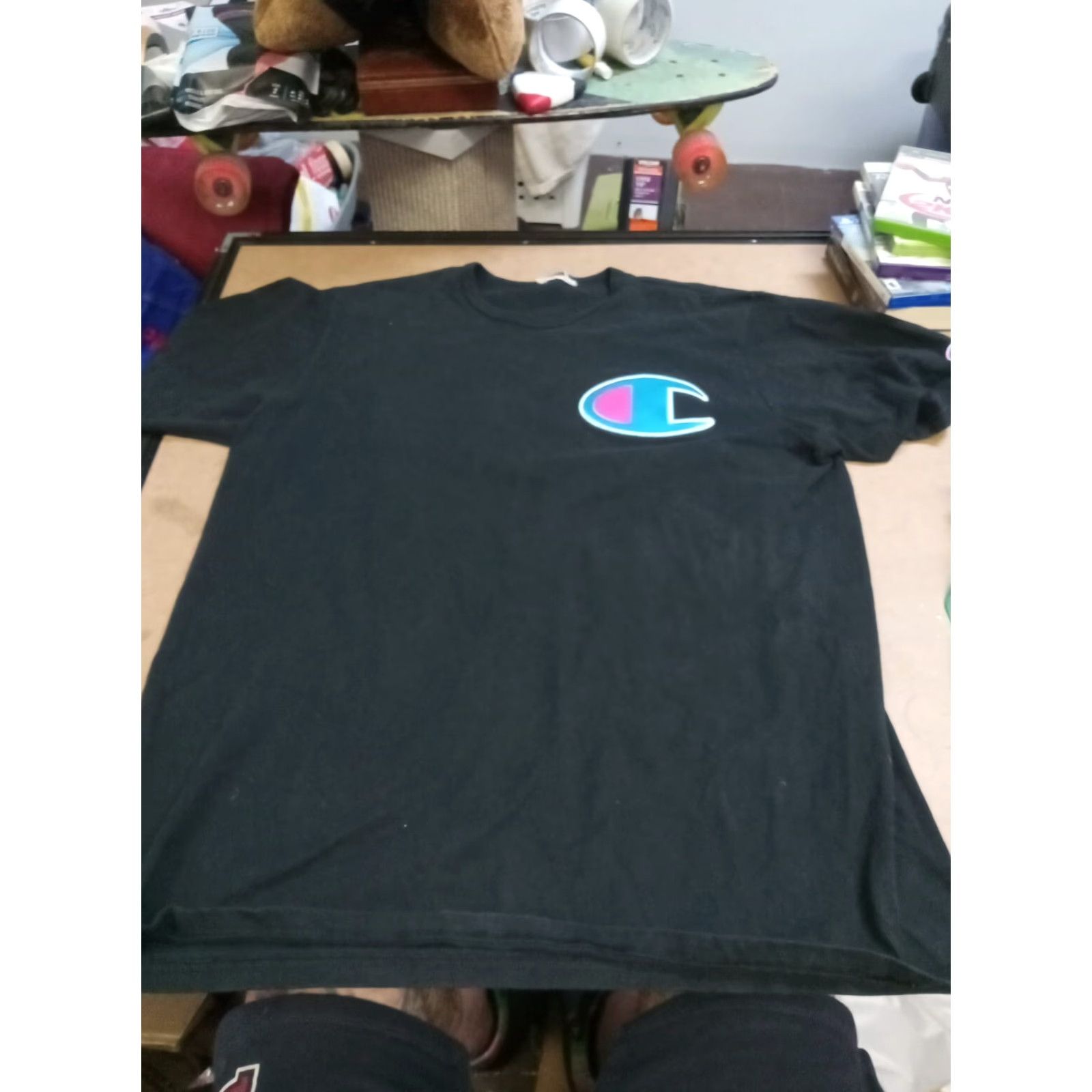 Champion Champion T-Shirt XL Black Men 46" x 28" Regular Size Large SS Short Sleeve Shirt Mens Black XL Size US XL / EU 56 / 4 - 4 Thumbnail