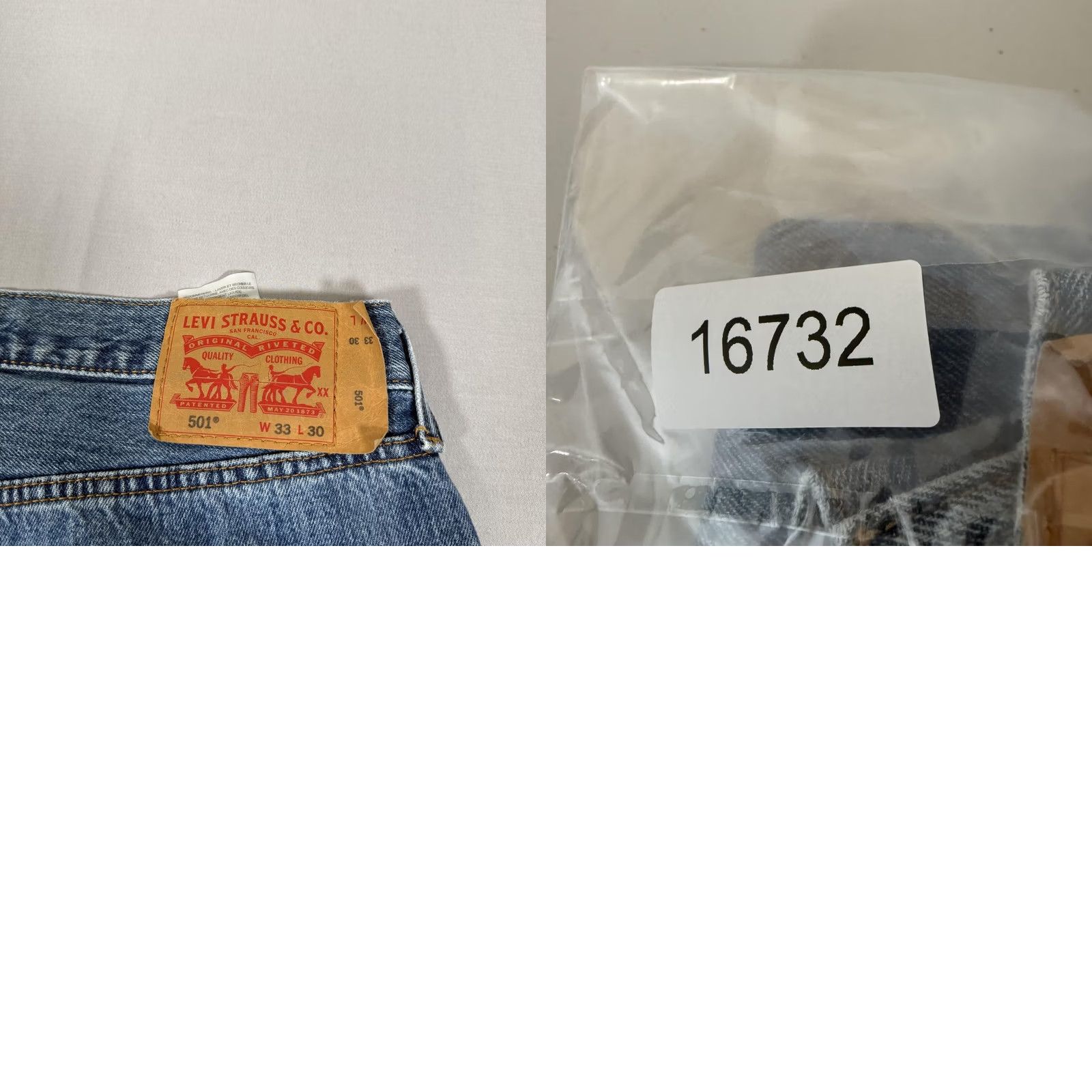 Levi's Levi's 501 Jeans Mens 33x30 Blue Medium Wash Denim Straight Leg Regular Fit Button Fly Pants Western Cowboy Cotton Size US 33 - 10 Thumbnail