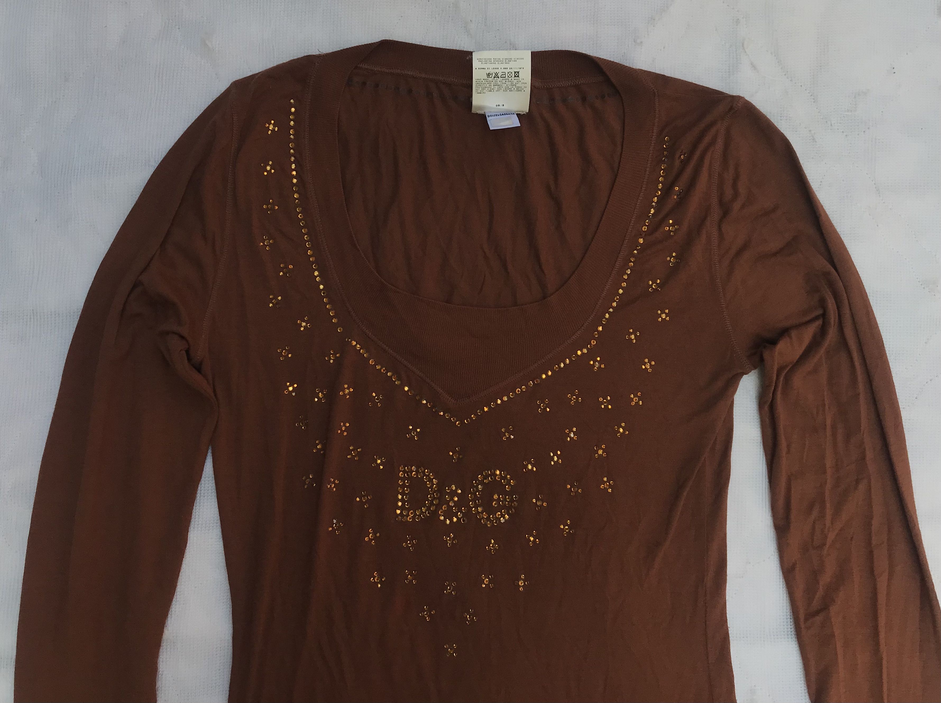 Dolce & Gabbana Dolce & Gabbana D&G Women's Shirt Long Sleeve Rhinestones Size XL / US 12-14 / IT 48-50 - 4 Thumbnail