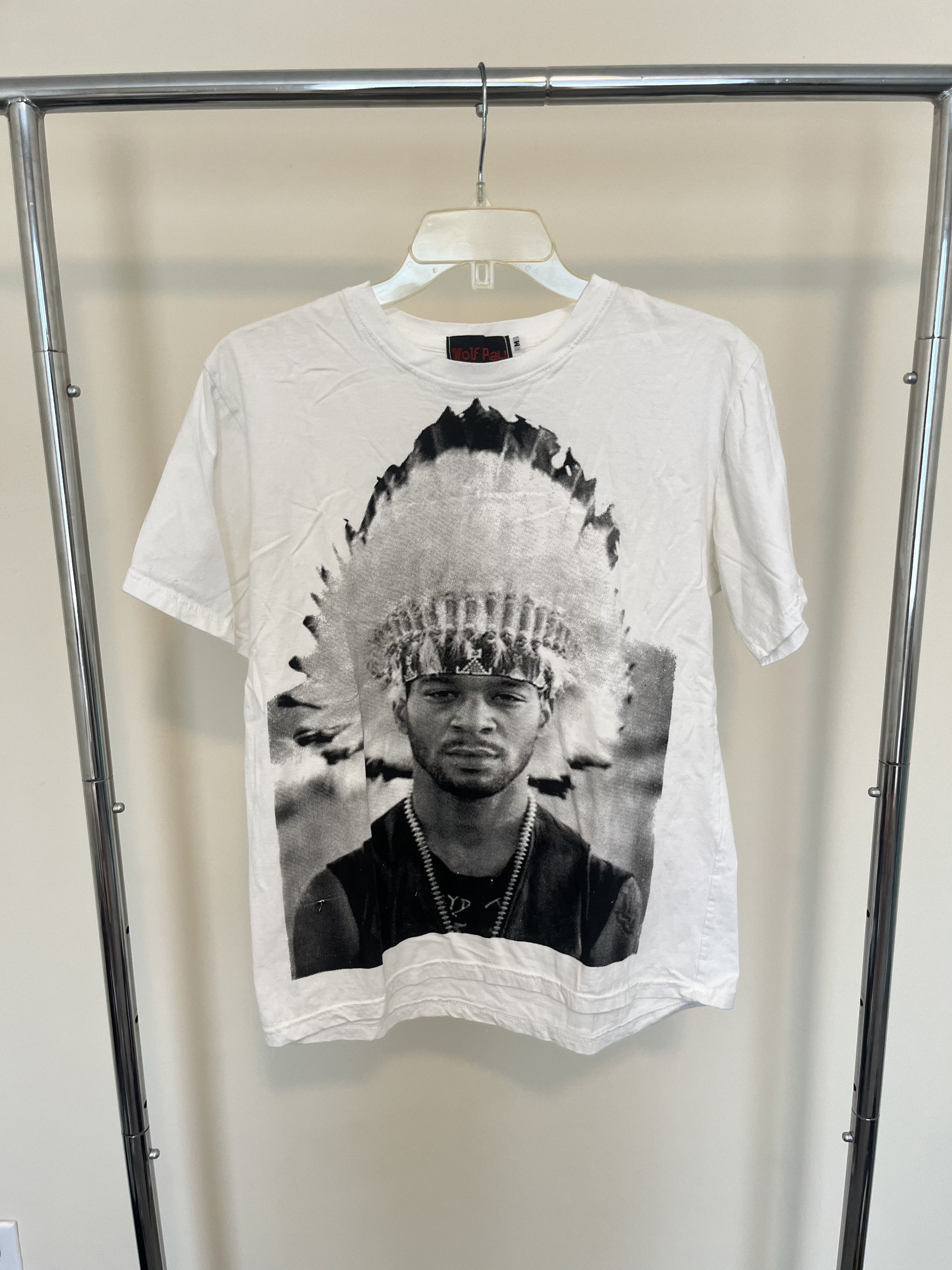 Kid Cudi Rare Kid Cudi in Head Dress Wolf Play Tee Size US M / EU 48-50 / 2 - 1 Thumbnail
