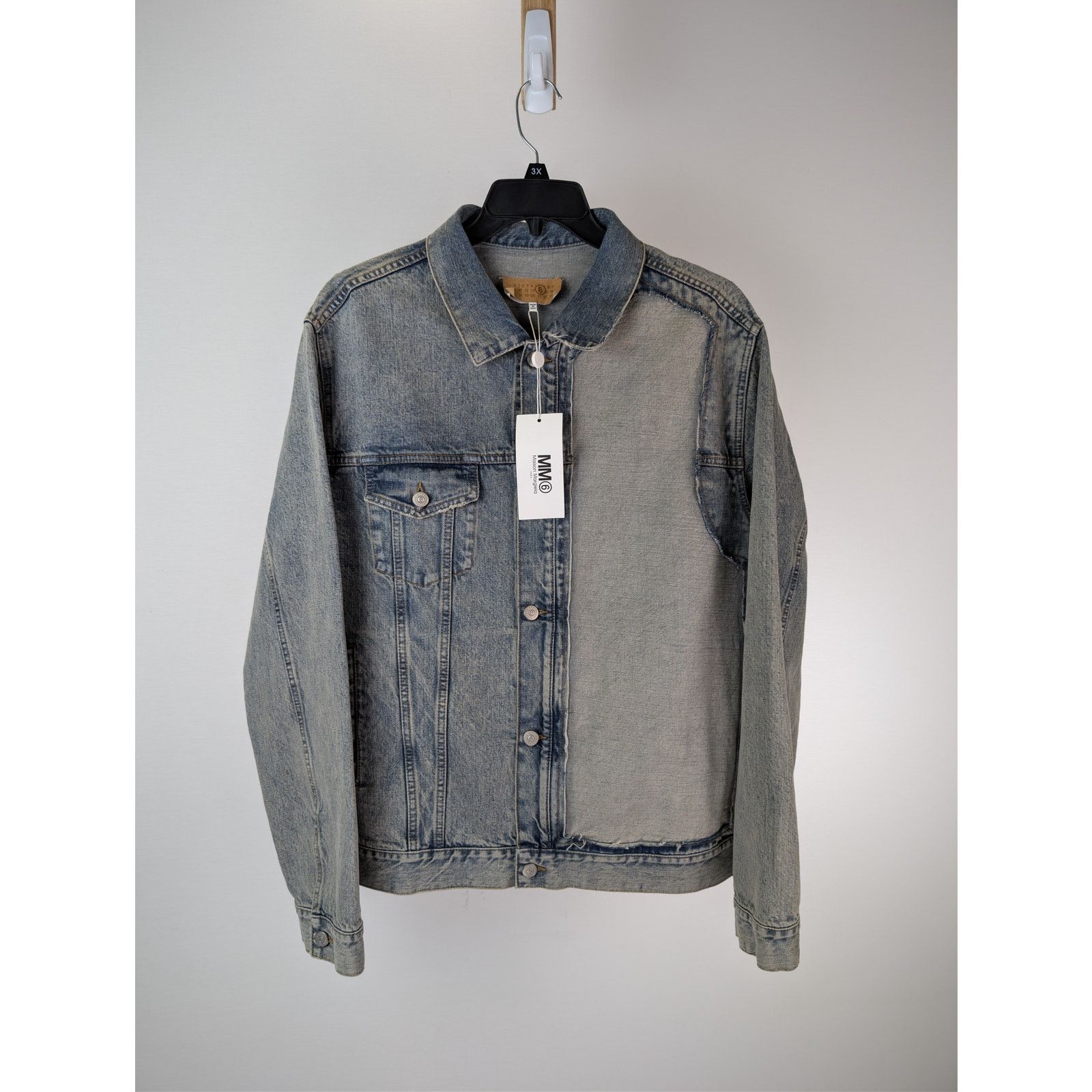 Maison Margiela o1rshd1 Contrast-front Denim Jacket in Blue Size US M / EU 48-50 / 2 - 1 Thumbnail