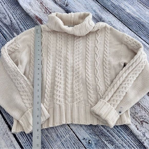 Saks Fifth Avenue Vintage Saks Fifth Avenue Cable Knit 100% Cotton Cream Turtl Size XL / US 12-14 / IT 48-50 - 9 Thumbnail