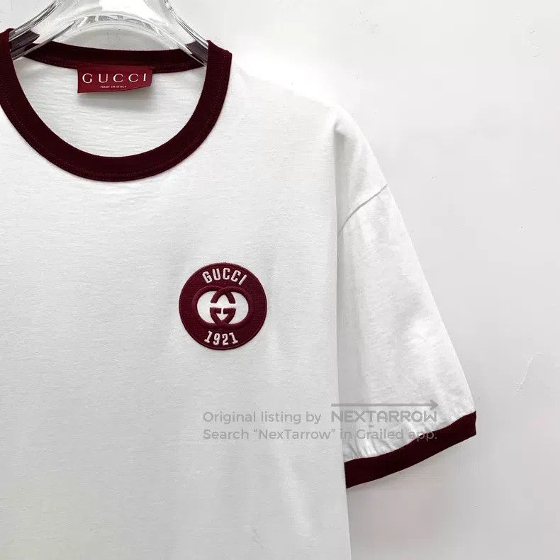 Gucci Gucci White badge embroidered cotton round-neck short-slee Size XS / US 0-2 / IT 36-38 - 3 Thumbnail