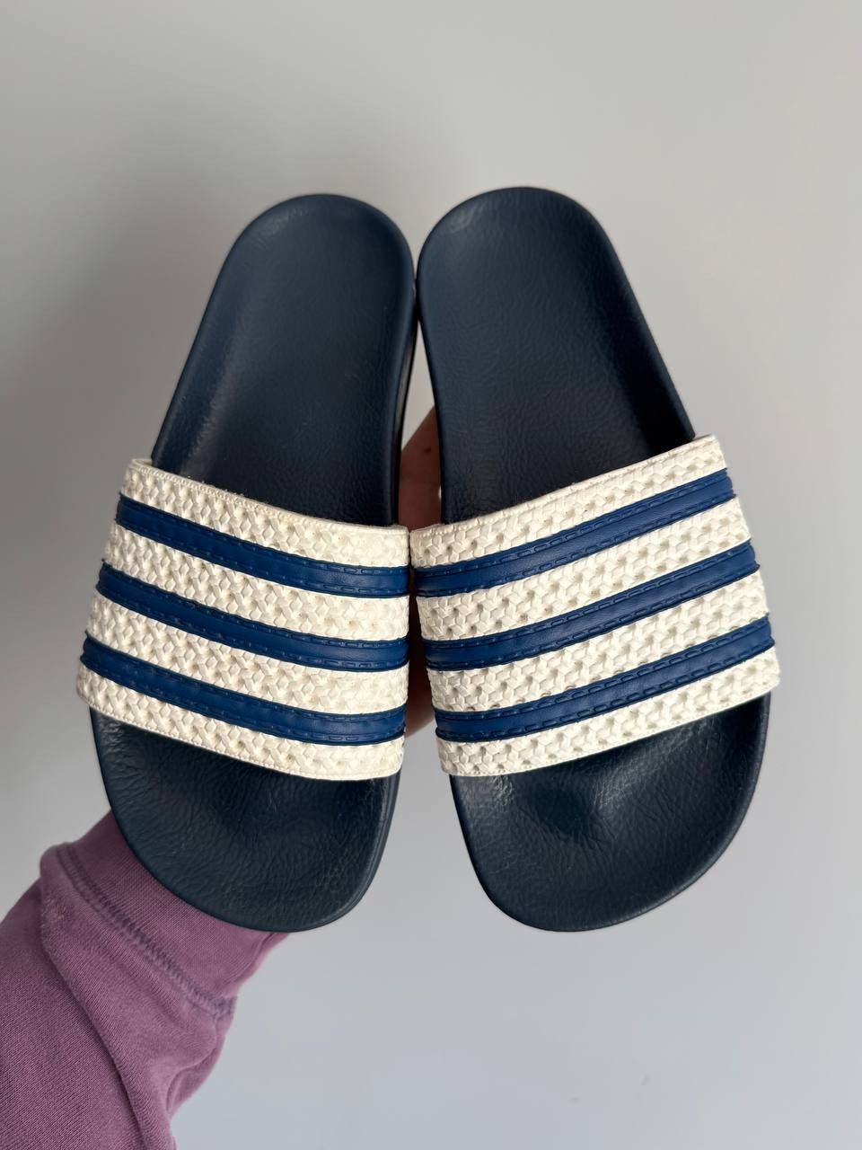 Adidas Vintage Adidas Adilette Flip Flops Sandals Retro Blue Size US 7.5 / EU 40-41 - 2 Thumbnail