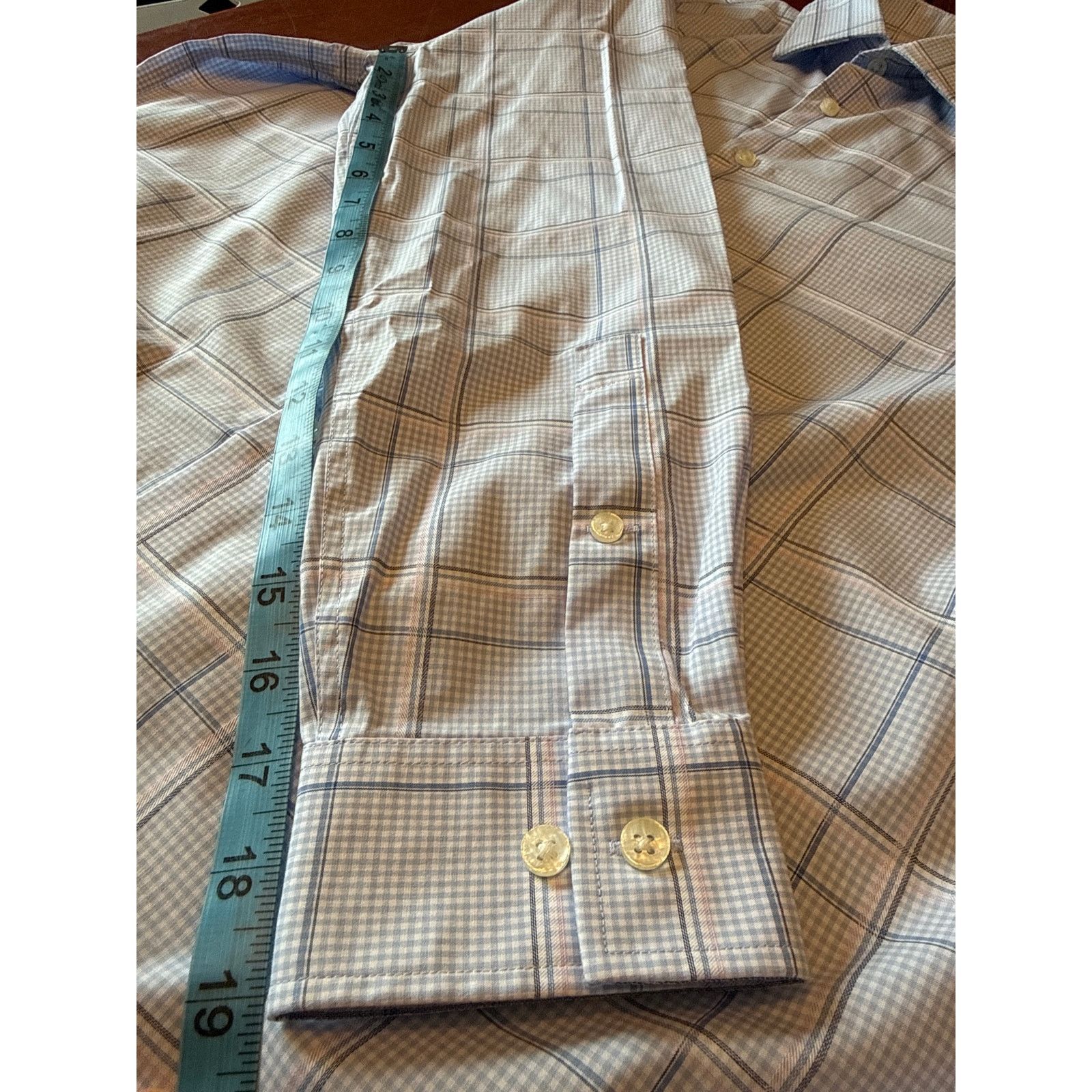 Michael Kors Michael Kors Light Blue Plaid Men Performance Dress Shirt L Size US L / EU 52-54 / 3 - 3 Thumbnail