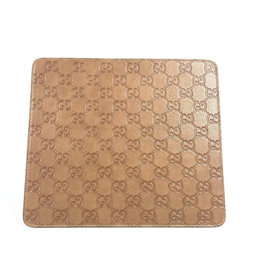 Gucci Gucci Guccissima Logo Mouse Pad Sundries Striped Leather Unisex Brown Size ONE SIZE - 1 Thumbnail